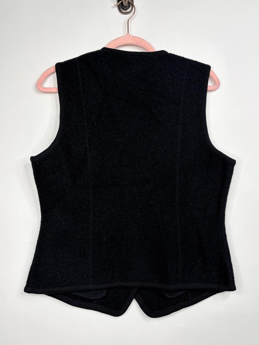 Lands' End Wool Vest Black Button Front Petite 10P #A4860 - Picture 5 of 7